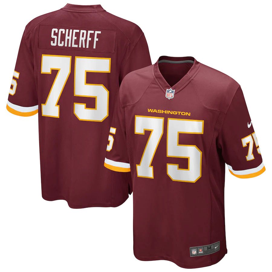 Men Washington Redskins 75 Brandon Scherff Nike Burgundy Game Player NFL Jersey